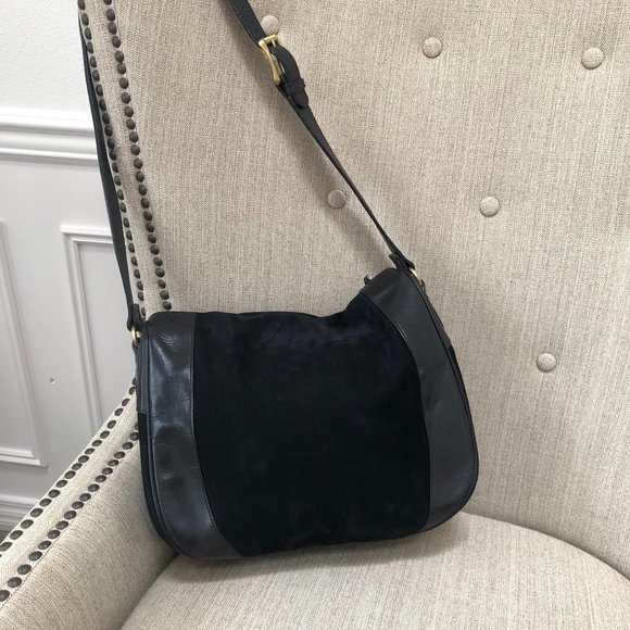 Bally suede leather black cross body medium